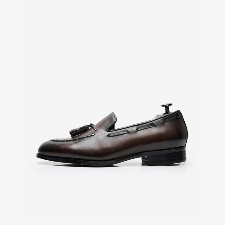 Cowhide Slip-On Loafers with Tassel Detail - ARNO CONTI