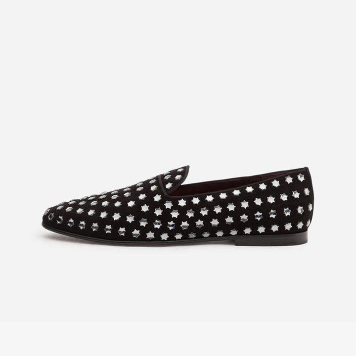 Suede Stars Loafers Flats Slip on - ARNO CONTI