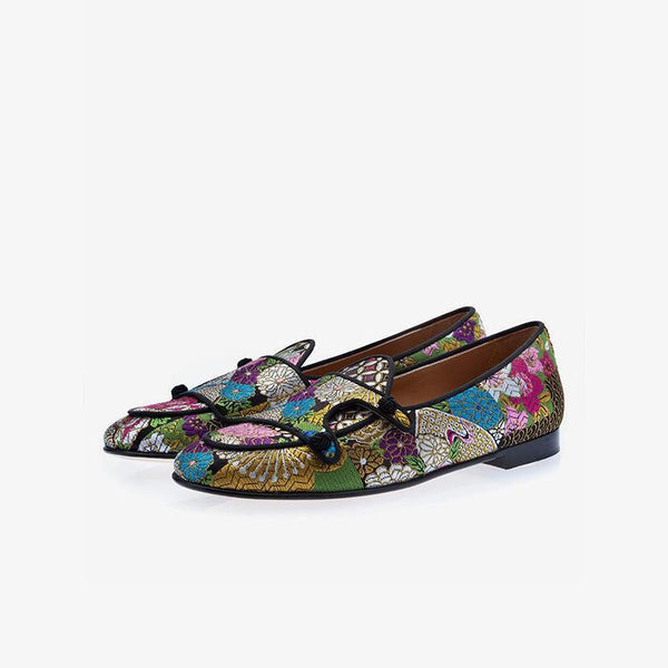 Vibrant Floral Embroidered Loafers - ARNO CONTI