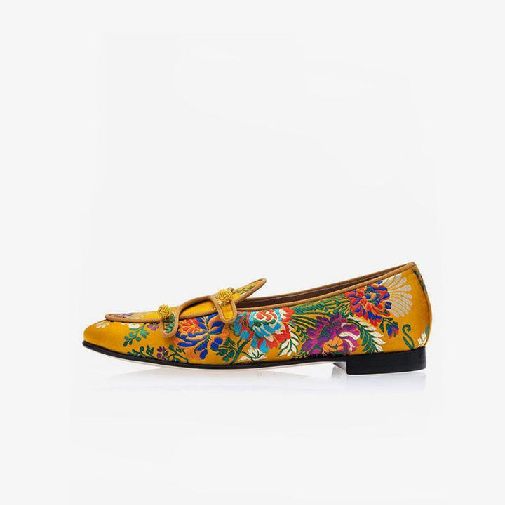 Embroidered Silk Loafers - ARNO CONTI