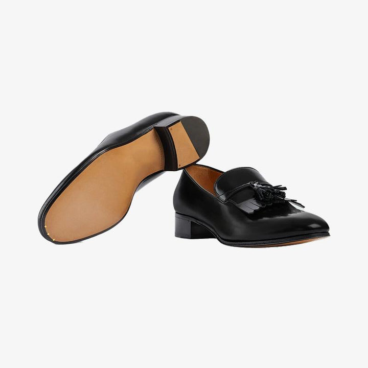 Leather Loafers with Tassel Detail - ARNO CONTI