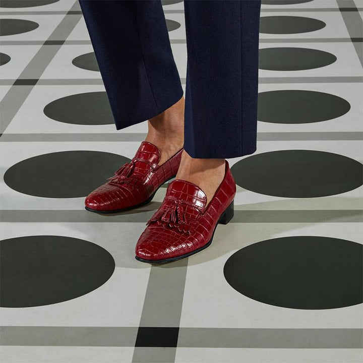 Leather Loafers with Tassel Detail - ARNO CONTI