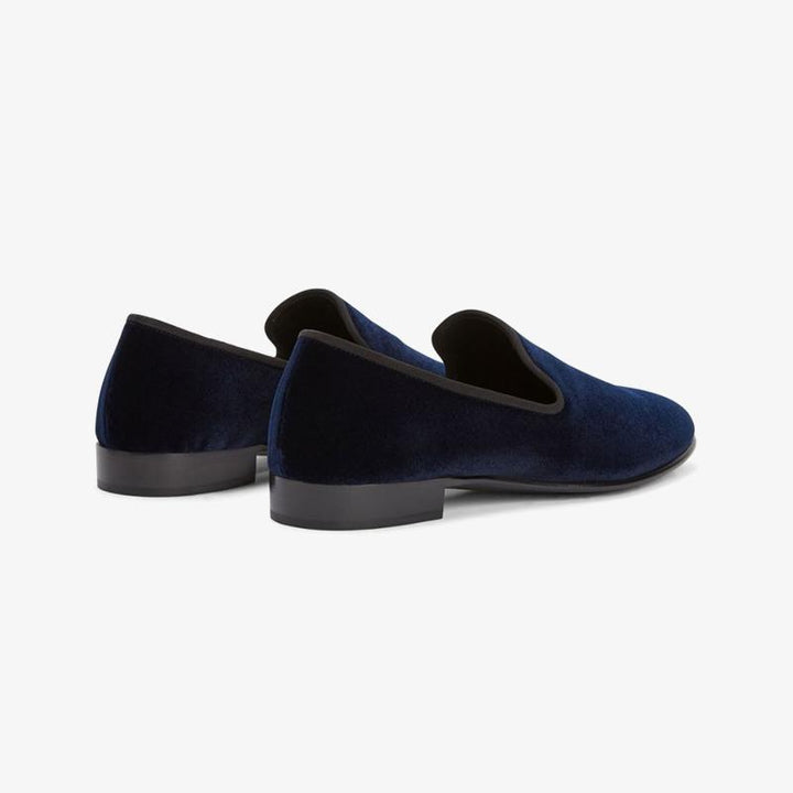 Midnight Blue Velvet Loafers - ARNO CONTI