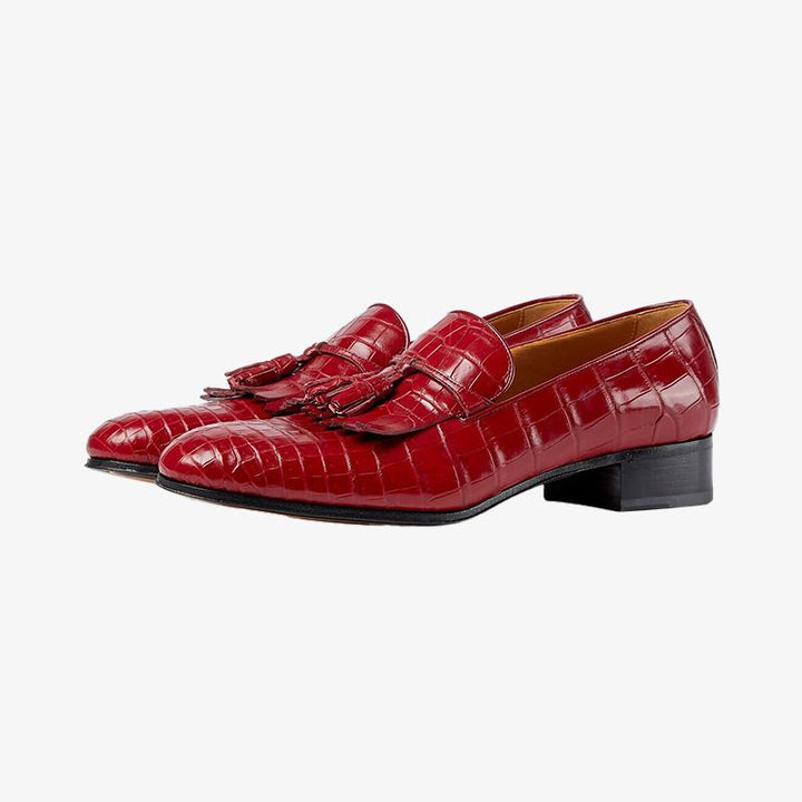 Leather Loafers with Tassel Detail - ARNO CONTI