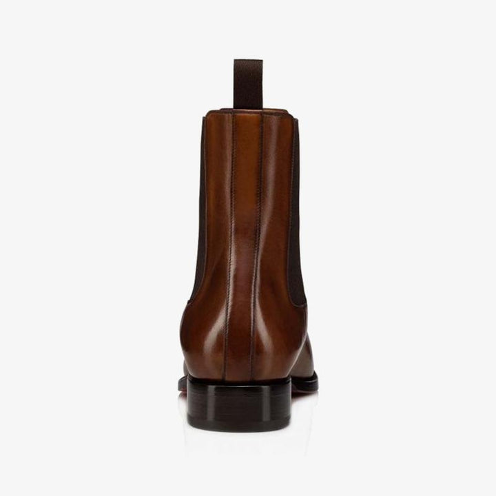 Havane Brown Calf Leather Ankle Boot - ARNO CONTI