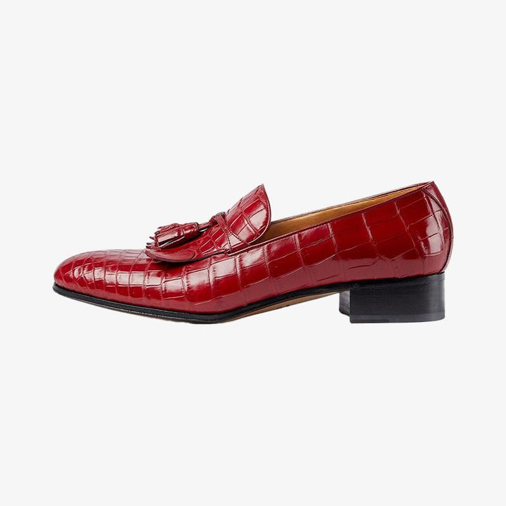 Leather Loafers with Tassel Detail - ARNO CONTI