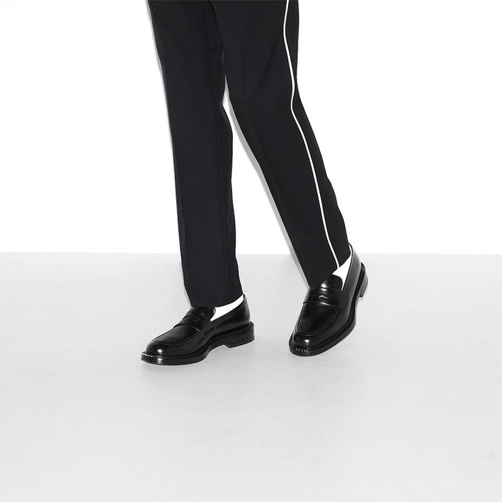 Men's Black Leather Loafers - ARNO CONTI