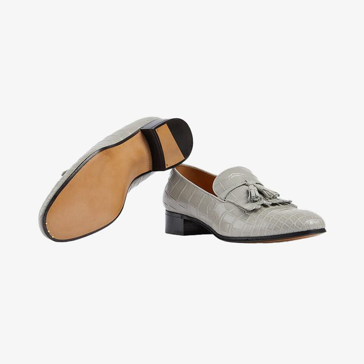 Leather Loafers with Tassel Detail - ARNO CONTI
