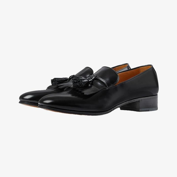 Leather Loafers with Tassel Detail - ARNO CONTI