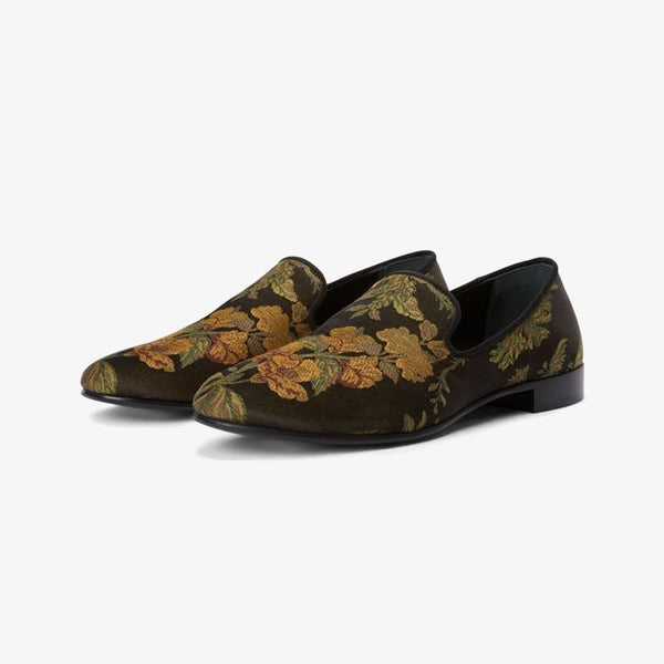 Multicolour Floral-Embroidered Slip-On Loafers - ARNO CONTI