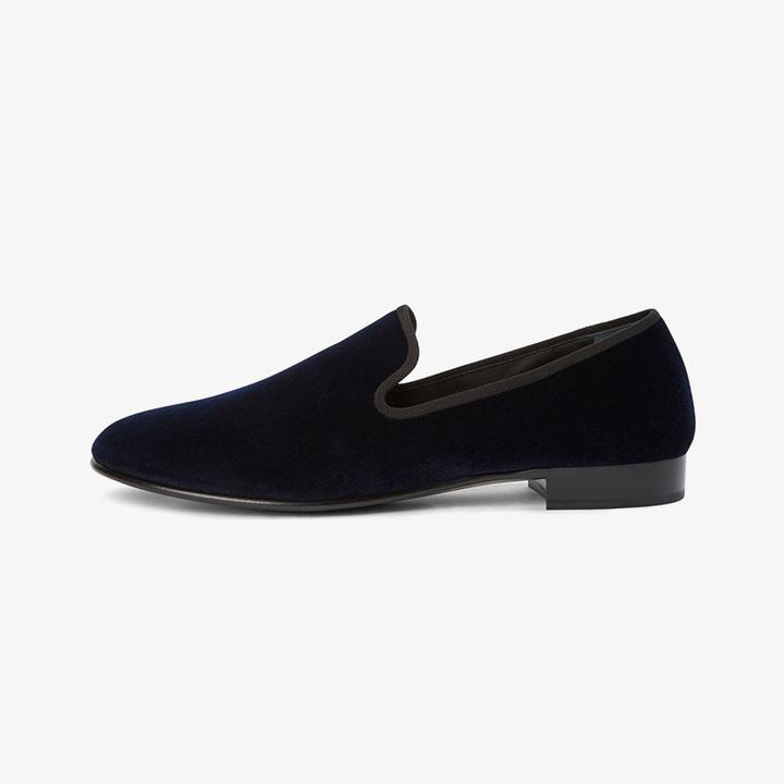 Midnight Blue Velvet Loafers - ARNO CONTI