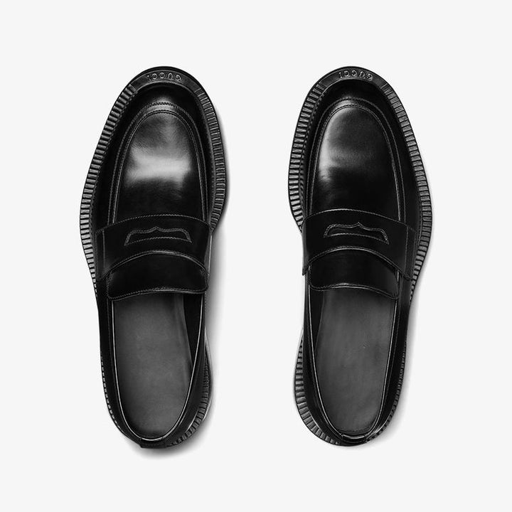Men's Black Leather Loafers - ARNO CONTI